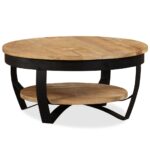 Table basse Bois massif de manguier brut 65x32 cm
