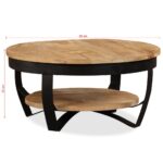 Table basse Bois massif de manguier brut 65x32 cm – Image 10