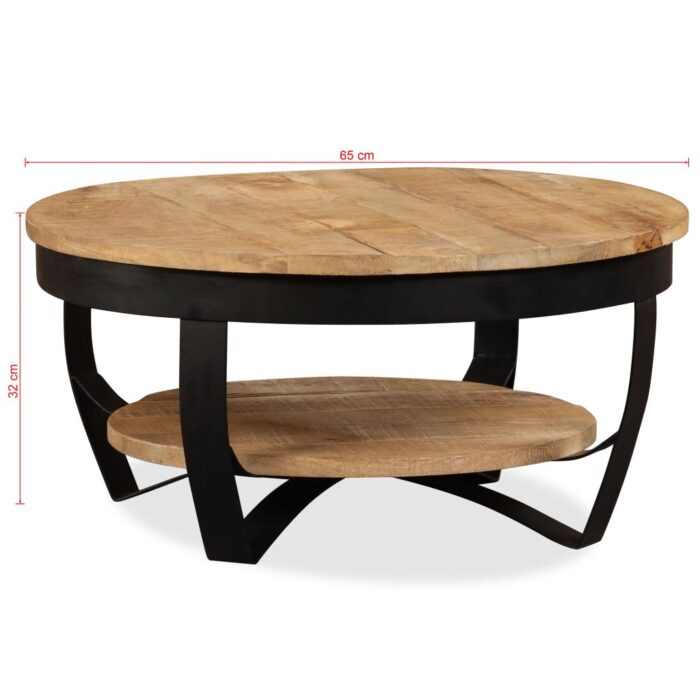 Table basse Bois massif de manguier brut 65x32 cm – Image 10