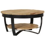 Table basse Bois massif de manguier brut 65x32 cm – Image 11