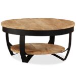 Table basse Bois massif de manguier brut 65x32 cm – Image 2