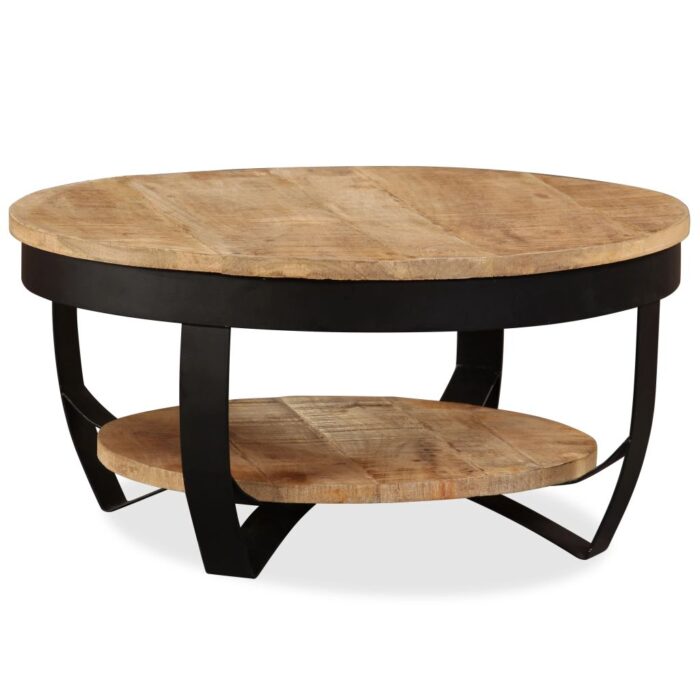 Table basse Bois massif de manguier brut 65x32 cm – Image 2