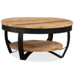 Table basse Bois massif de manguier brut 65x32 cm – Image 3