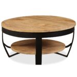 Table basse Bois massif de manguier brut 65x32 cm – Image 7