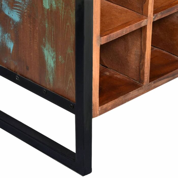 Casier à bouteilles 16 bouteilles Bois massif de récupération – Image 8