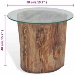 Table basse Teck Verre 50x40 cm – Image 10