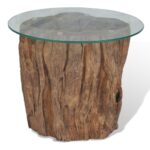 Table basse Teck Verre 50x40 cm – Image 3