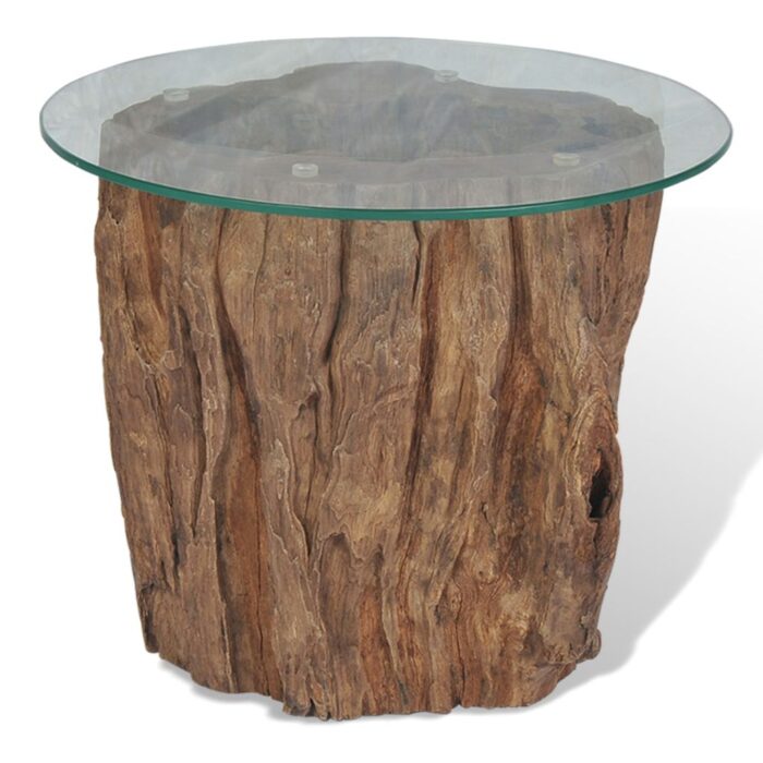 Table basse Teck Verre 50x40 cm – Image 3