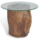 Table basse Teck Verre 50x40 cm – Image 4