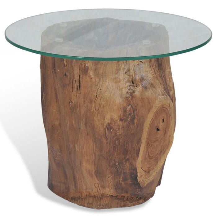 Table basse Teck Verre 50x40 cm – Image 4