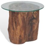Table basse Teck Verre 50x40 cm – Image 5
