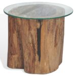 Table basse Teck Verre 50x40 cm – Image 6