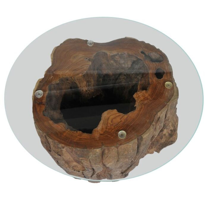 Table basse Teck Verre 50x40 cm – Image 8