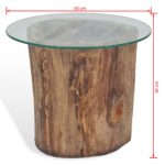 Table basse Teck Verre 50x40 cm – Image 9