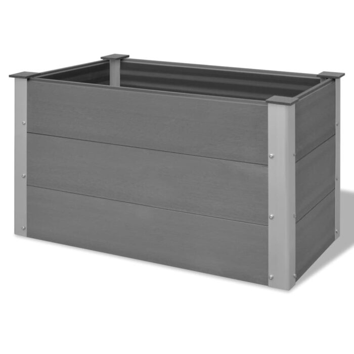 Lit surélevé de jardin WPC 100 x 50 x 54 cm Gris – Image 3