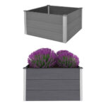 Lit surélevé de jardin WPC 100x100x54 cm Gris
