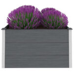 Lit surélevé de jardin WPC 100x100x54 cm Gris – Image 2