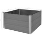 Lit surélevé de jardin WPC 100x100x54 cm Gris – Image 7