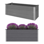 Lit surélevé de jardin WPC 150x50x54 cm Gris