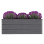 Lit surélevé de jardin WPC 150x50x54 cm Gris – Image 2