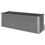 Lit surélevé de jardin WPC 150x50x54 cm Gris – Image 3