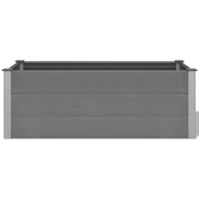 Lit surélevé de jardin WPC 150x50x54 cm Gris – Image 4