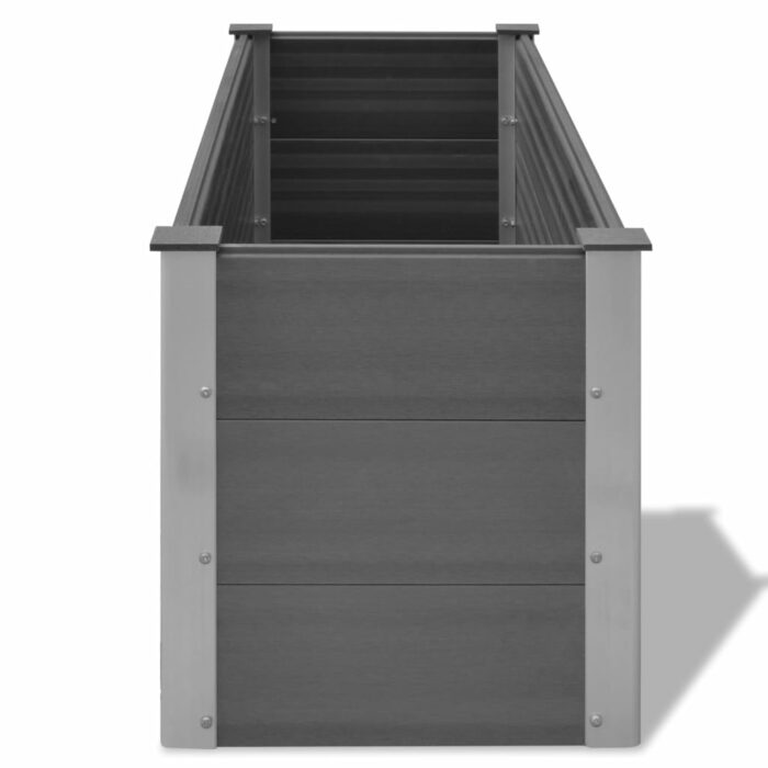 Lit surélevé de jardin WPC 150x50x54 cm Gris – Image 5