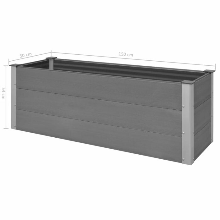 Lit surélevé de jardin WPC 150x50x54 cm Gris – Image 7