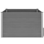 Lit surélevé de jardin WPC 150x100x91 cm Gris – Image 4