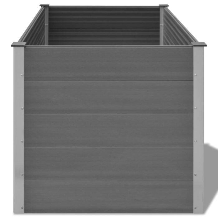 Lit surélevé de jardin WPC 150x100x91 cm Gris – Image 5