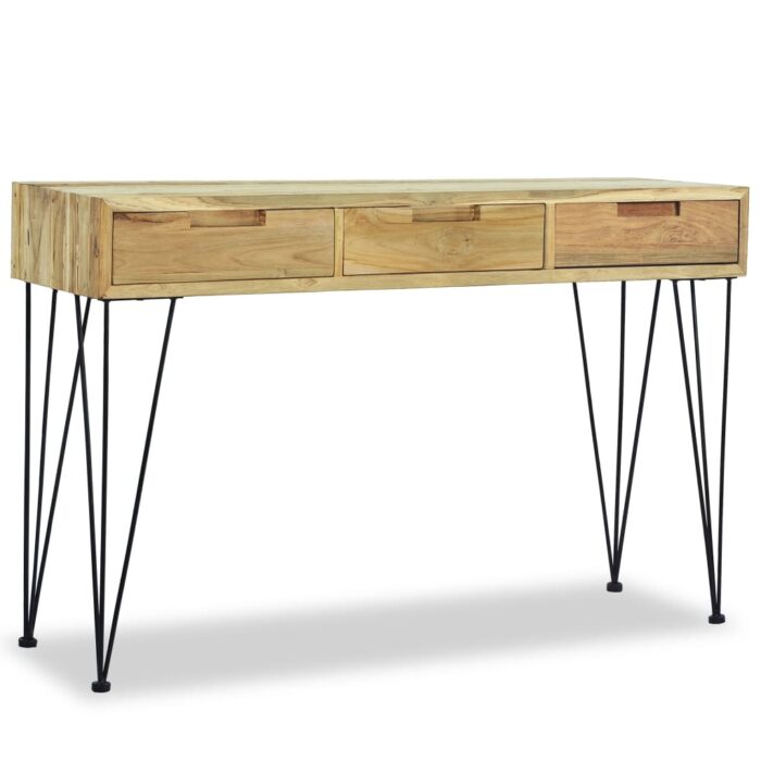 Table console 120x35x76 cm Teck massif – Image 3