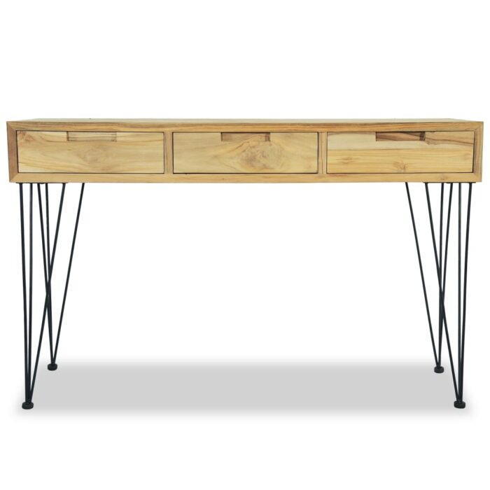 Table console 120x35x76 cm Teck massif – Image 5