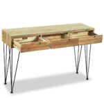 Table console 120x35x76 cm Teck massif – Image 6