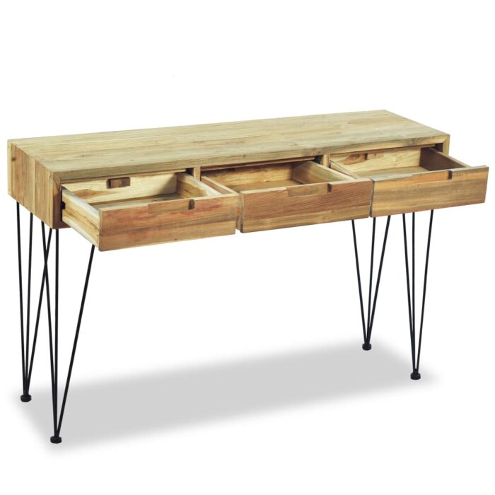 Table console 120x35x76 cm Teck massif – Image 6