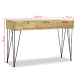 Table console 120x35x76 cm Teck massif – Image 9