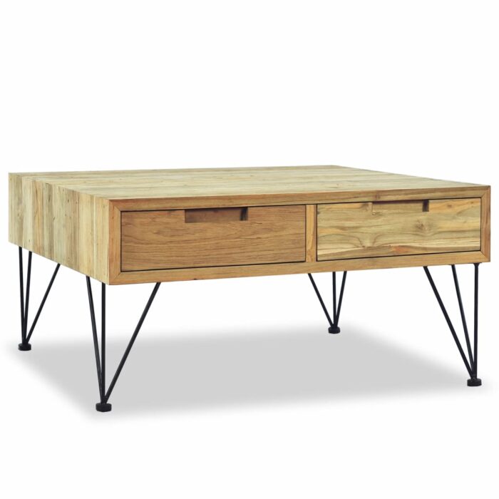 Table basse 80x80x40 cm Teck massif – Image 1