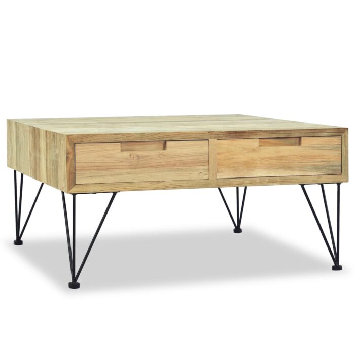Table basse 80x80x40 cm Teck massif – Image 2