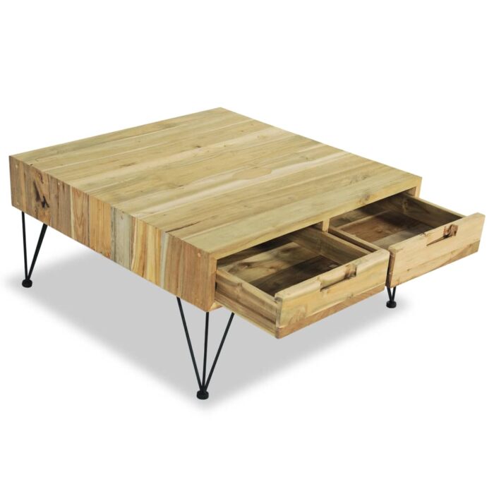 Table basse 80x80x40 cm Teck massif – Image 6