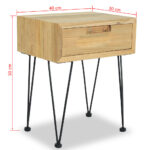 Table de chevet 40x30x50 cm Teck – Image 8