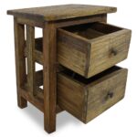 Table de chevet bois massif d'acajou 40x30x51 cm – Image 2