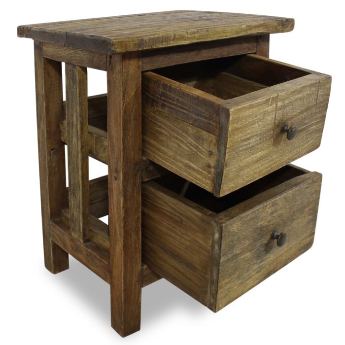 Table de chevet bois massif d'acajou 40x30x51 cm – Image 2