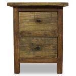 Table de chevet bois massif d'acajou 40x30x51 cm – Image 3