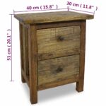 Table de chevet bois massif d'acajou 40x30x51 cm – Image 7