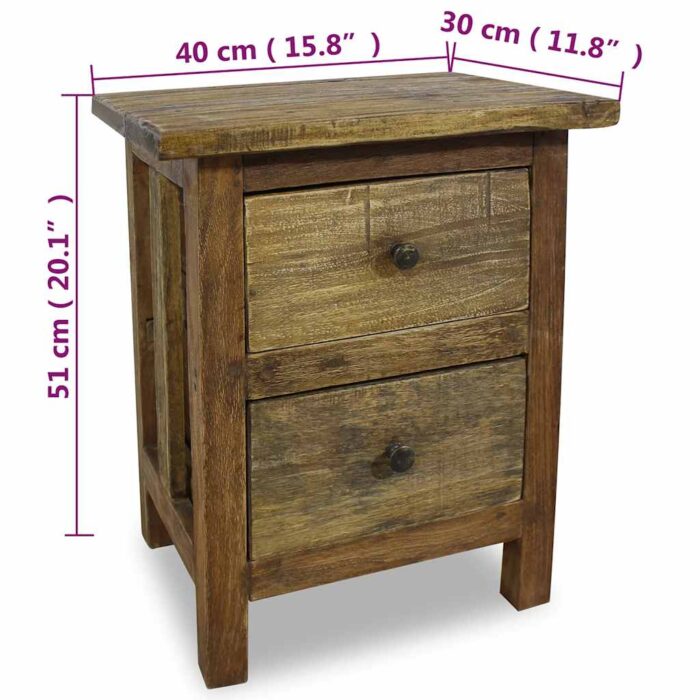 Table de chevet bois massif d'acajou 40x30x51 cm – Image 7