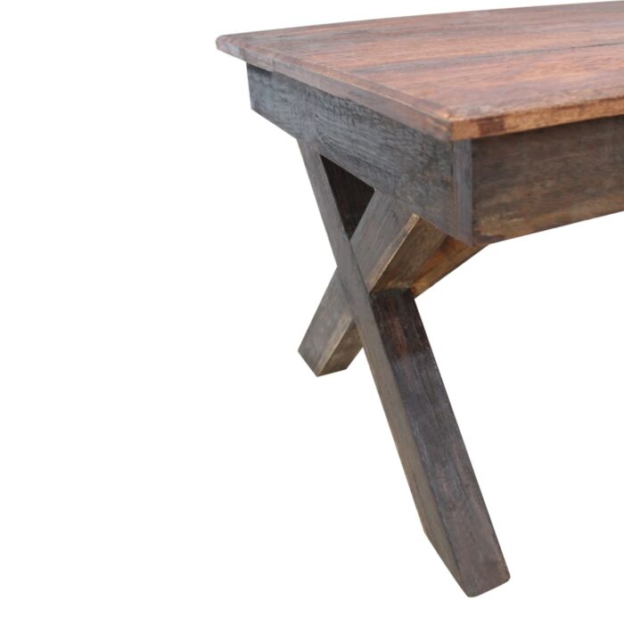 Table basse bois de récupération mélangé 110x60x45 cm – Image 2