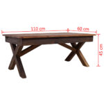 Table basse bois de récupération mélangé 110x60x45 cm – Image 5