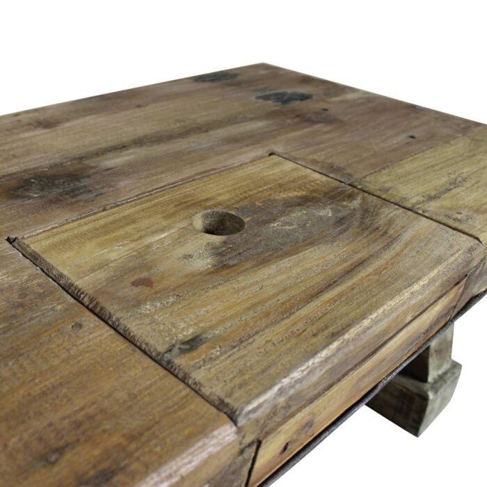 Table basse bois de récupération mélangé 90x50x35 cm – Image 2