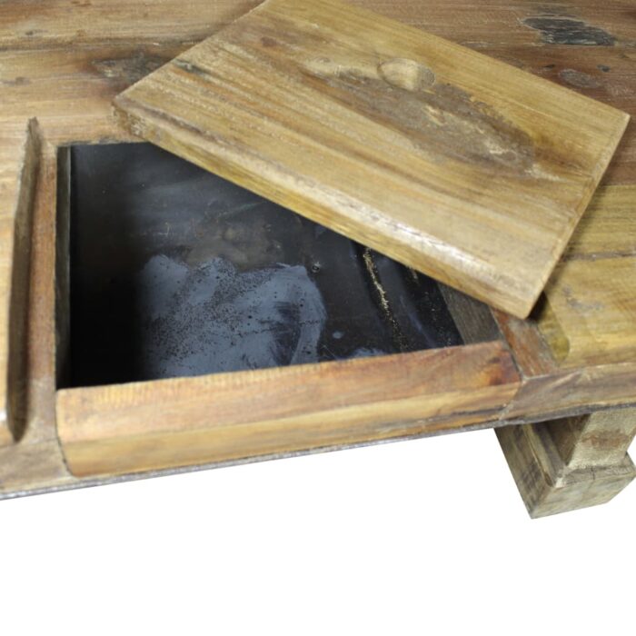 Table basse bois de récupération mélangé 90x50x35 cm – Image 3