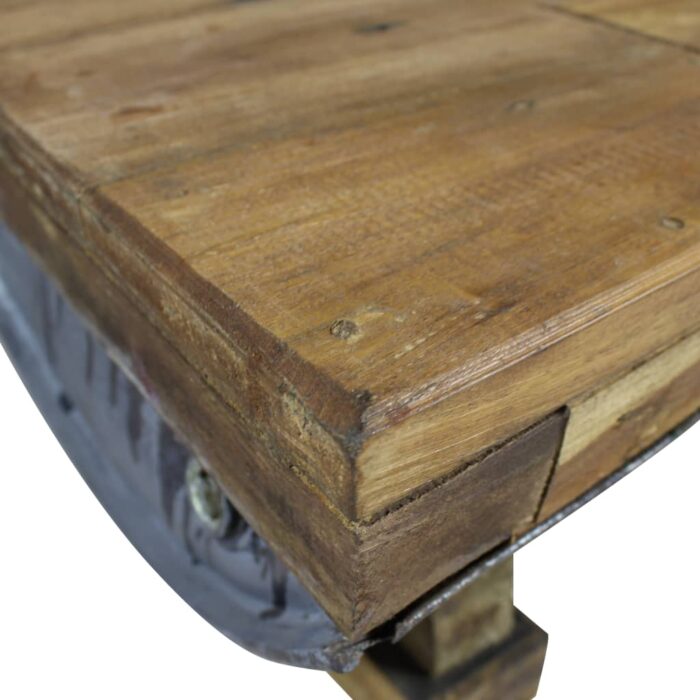 Table basse bois de récupération mélangé 90x50x35 cm – Image 5