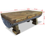 Table basse bois de récupération mélangé 90x50x35 cm – Image 9
